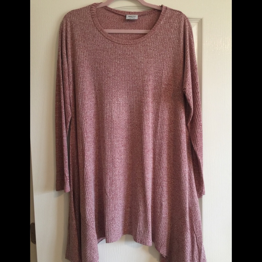 Mad Style Women’s Maroon Oversized Fit Casual Asymmetrical Long sleeve Tunic S/M